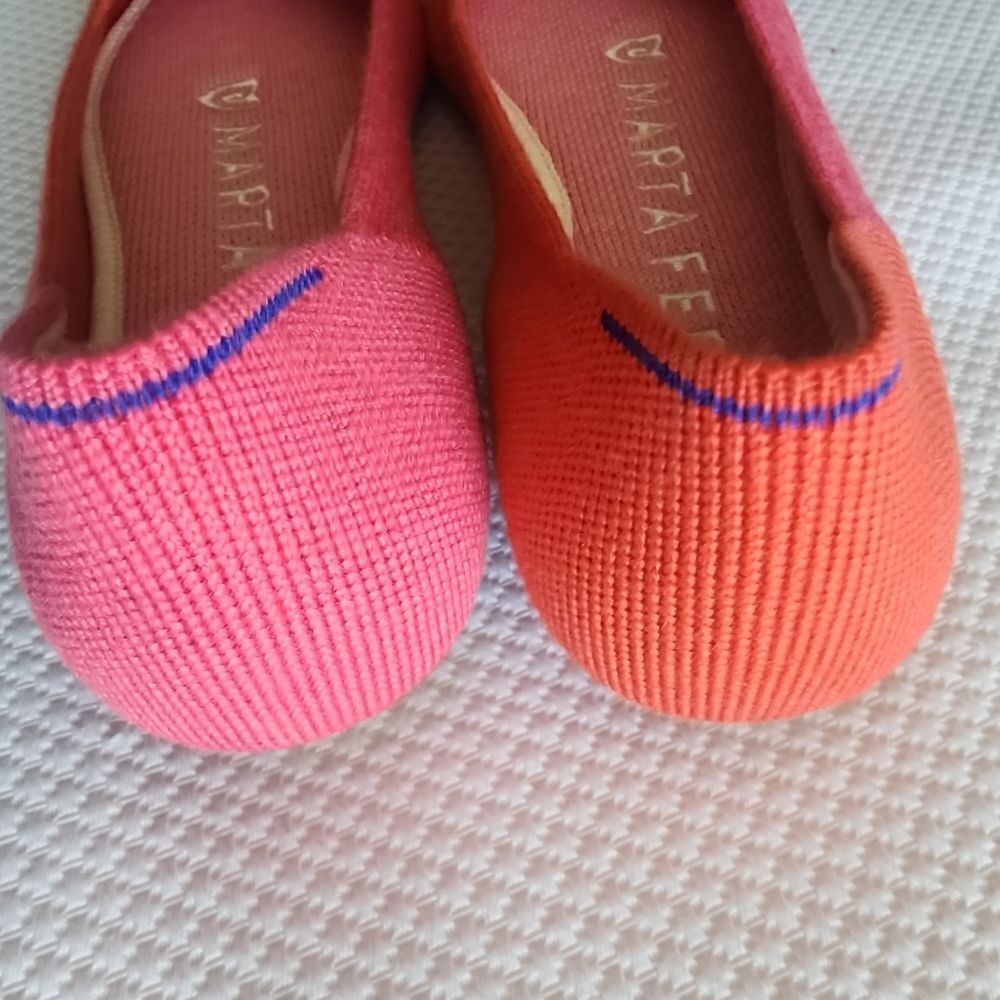 Rothy's Marta Ferri Women's Pink and Red Flats View 4